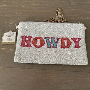 Royal Standard beaded Crossbody coin purse “Howdy" design